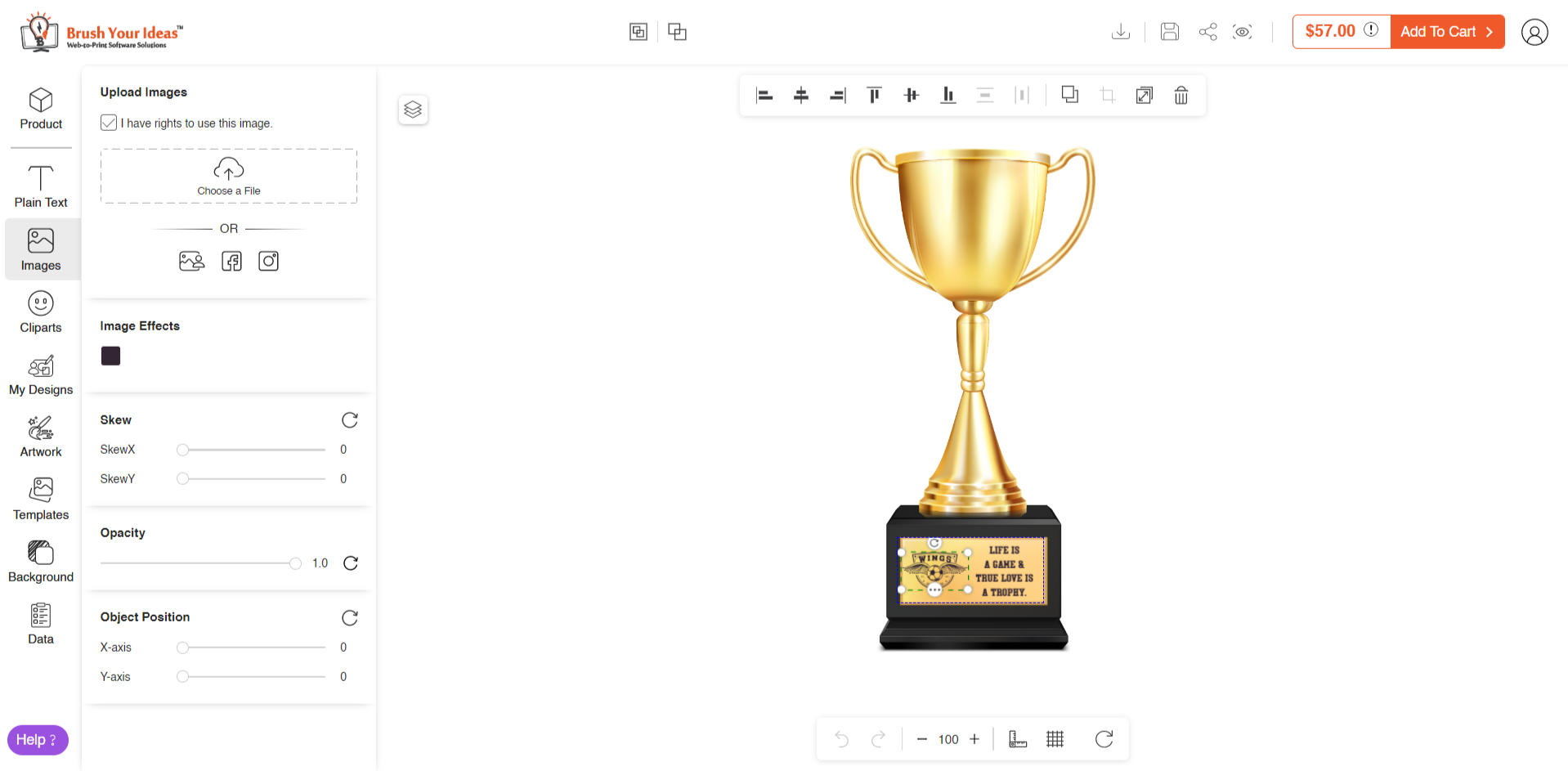 personalized trophy design